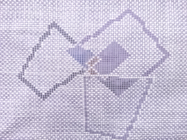 JAPANESE KIMONO / ANTIQUE KIMONO / DORO OSHIMA TSUMUGI (5 maruki) / WOVEN ABSTRACT FLOWER